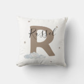 Boho Nursery Pillow Personalized Letter Cushion クッション (正面)