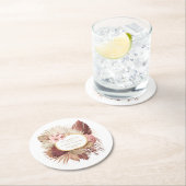 Boho Oasisの結婚フローラありがとうV2 ID959 ラウンドペーパーコースター (インサイチュ)