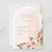 Boho Oasisの結婚写真テンプレートアーチID959 招待状 (正面)