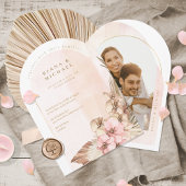 Boho Oasisの結婚写真テンプレートアーチID959 招待状