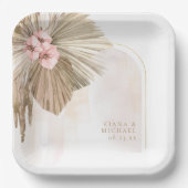 Boho Oasisフローラ結婚Arch's ID959 ペーパープレート (正面)