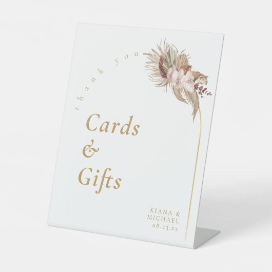 Boho OasisブーケアーチカードギフトホワイトID959 台座サイン (正面)