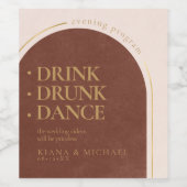 Boho Oasis結婚のドリンク飲ダンスV1 ID959 ワインラベル (シングルラベル)