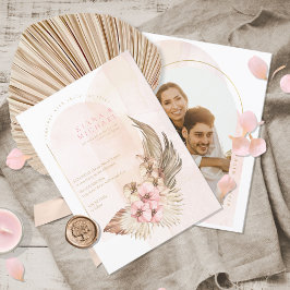 Boho Oasis結婚の写真テンプレートID959 招待状