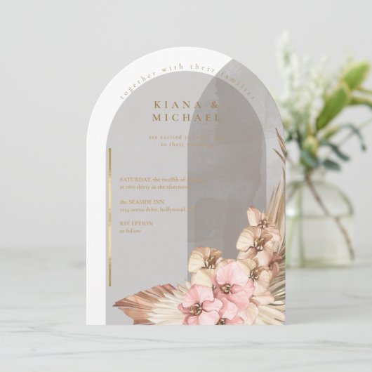 Boho Oasis結婚のArch ID959 招待状 (スタンド正面)