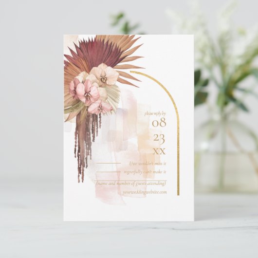 Boho Oasis結婚のID959 出欠カード (スタンド正面)