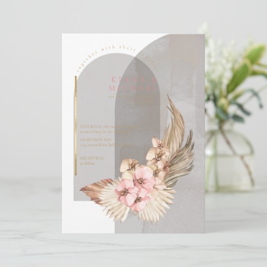 Boho Oasis結婚のID959 招待状 (スタンド正面)