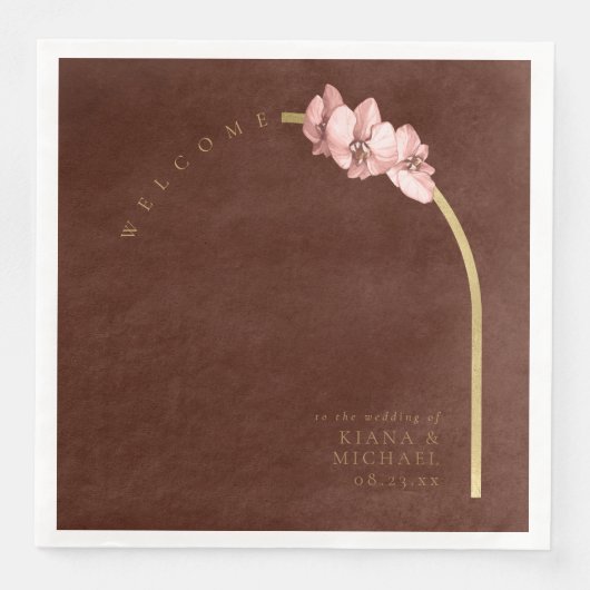 Boho Oasis Orchid Arch結婚's Welcome ID959 (正面)