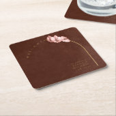 Boho Oasis Orchid Arch結婚's Welcome ID959 スクエアペーパーコースター (アングル)