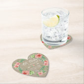 Boho Ohベビーガールシャワーピンクのバラの木素朴材 ペーパーコースター (インサイチュ)