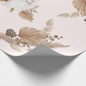 Boho Ohベビーブラウンピンク名到着日 ラッピングペーパー (角)