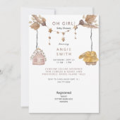 Boho Oh Girl Clothes赤ちゃんシャワーII 招待状 (正面)