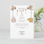 Boho Oh Girl Clothes赤ちゃんシャワーIII 招待状 (スタンド正面)