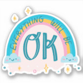 BOHO OKレインボーピンクパープル |ダイカットのシール シール (正面)