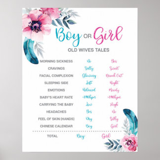 Boho Old Wires Tale Gender Revealサイン ポスター