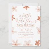 Boho One Wild Flowers Baby Shower  Invitation 招待状 (正面)