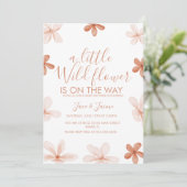 Boho One Wild Flowers Baby Shower  Invitation 招待状 (スタンド正面)