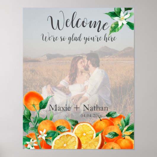 Boho Orange Blossomの結婚Welcome Photo ポスター (正面)