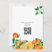 Boho Orange Blossom写真QRコード結婚ズ 招待状 (裏面)
