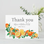 Boho Orange Blossom 結婚's You サンキューカード (スタンド正面)