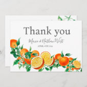 Boho Orange Blossom 結婚's You サンキューカード (正面/裏面)