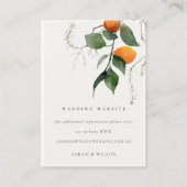 Boho Orange Blossom Botanicalのサ結婚イト エンクロージャーカード (正面)