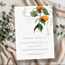 Boho Orange Blossom Botanicalのサ結婚イト エンクロージャーカード