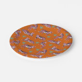 Boho Orange Pink Jungle Tigers ペーパープレート (アングル)