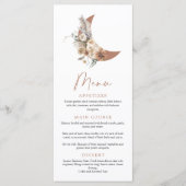 Boho Over the Moon Baby Showerメニュー メニュー (正面)