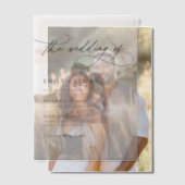 Boho Overlay素朴フォト結婚ズ ベラム紙招待状 (オフセット (カップル))