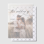 Boho Overlay素朴フォト結婚ズ ベラム紙招待状 (オフセット (招待状))