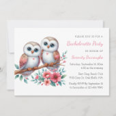 Boho Owl Couple Rustic Bachelorette Party 招待状 (正面)
