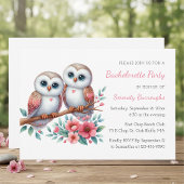 Boho Owl Couple Rustic Bachelorette Party 招待状
