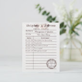 Boho Owl Feather Libraryカード日付の保存 | 案内ポストカード (スタンド正面)