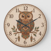 Boho Owl Large Wall Clock ラージ壁時計 (正面)