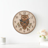 Boho Owl Large Wall Clock ラージ壁時計 (ホーム)