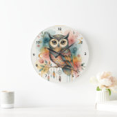 Boho Owl Large Wall Clock  ラージ壁時計 (ホーム)