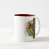 Boho Owl “Stay Awake” Art ツートーンマグカップ (正面右)