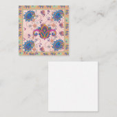 Boho paisley and elephant pattern_lmandala artwork スクエア名刺 (正面/裏面)