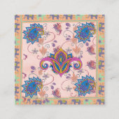 Boho paisley and elephant pattern_lmandala artwork スクエア名刺 (正面)