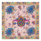Boho paisley and elephant pattern_lmandala artwork ポスター (正面)