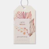 Boho Palm乾燥ファンのディスプレ離れイ・シャワー ギフトタグ (正面)