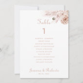 Boho Palm葉の表Number 1 Seat Charts 招待状 (正面)