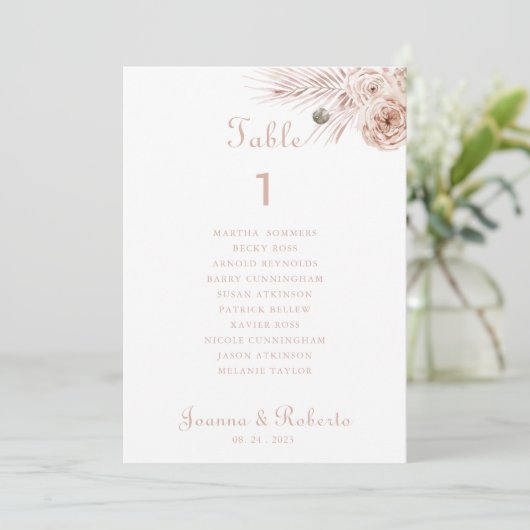 Boho Palm葉の表Number 1 Seat Charts 招待状 (スタンド正面)