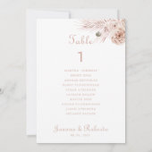 Boho Palm葉の表Number 1 Seat Charts 招待状 (裏面)