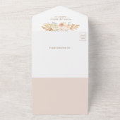 Boho Palm Dusty自然フローラQRコー結婚ド オールインワン招待状 (外側)