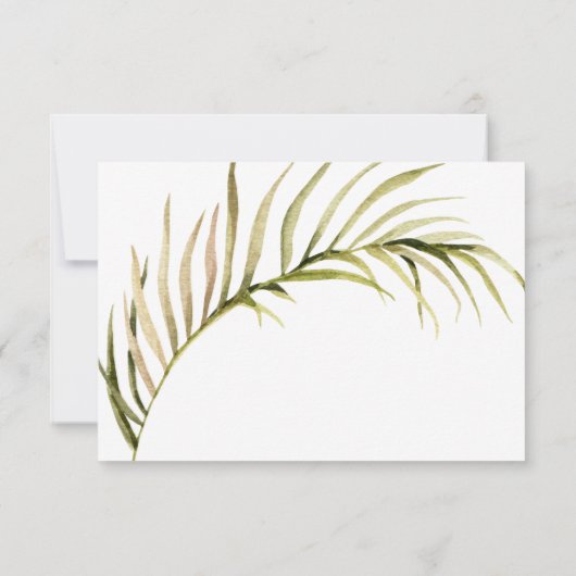 Boho Palm Leaf Greenery RSVP horizontal (裏面)