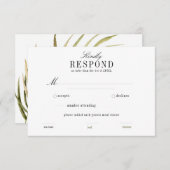 Boho Palm Leaf Greenery RSVP horizontal (正面/裏面)