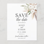 Boho Pampa Grass Greenery Save The Date (正面)