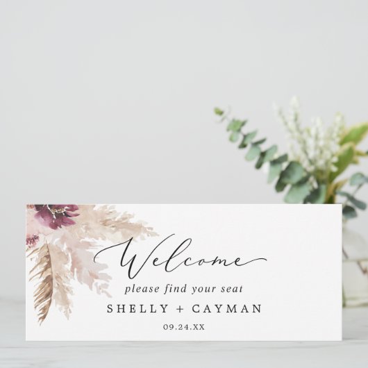 Boho Pampasのぶら下がった座席表のウェルカムヘッダー (スタンド正面)